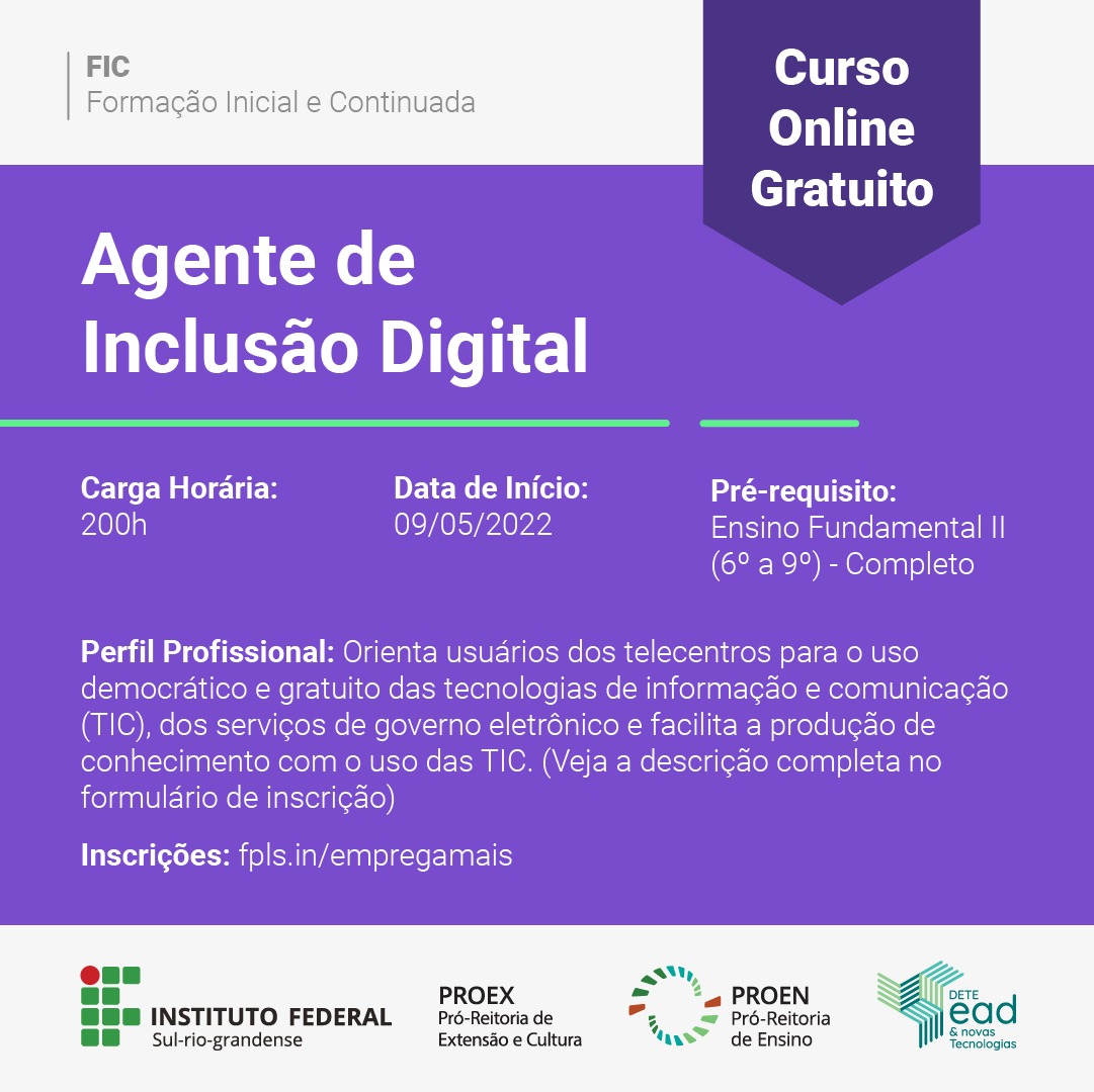 POLO ESTÁ COM INSCRIÇÕES ABERTAS PARA CURSOS PROFISSIONALIZANTES